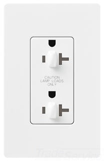 Lutron Duplex Outlet, 120/125 VAC at 60 Hz, 20A, 5-20R, Commercial/Residential/Specification Grade Dimming Receptacle - Satin Eggshell