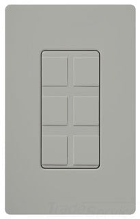 Lutron Specialty Wall Plate, 6-Port Claro Insert Filler - Gloss Gray