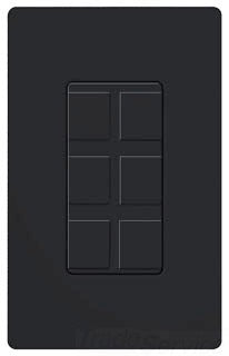 Lutron Non-Decora Wall Plate, 6-Port Designer Frame - Satin Midnight