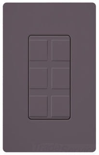 Lutron Non-Decora Wall Plate, 6-Port Designer Frame - Satin Plum