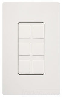 Lutron Non-Decora Wall Plate, 6-Port Designer Frame - Satin Snow