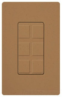 Lutron Non-Decora Wall Plate, 6-Port Designer Frame - Satin Terracotta