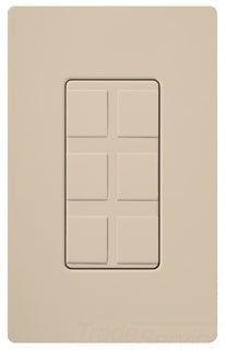 Lutron Non-Decora Wall Plate, 6-Port Designer Frame - Satin Taupe