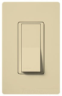 Lutron Rocker Switch, Illuminated Decorator AC, 120/277 VAC at 60 Hz, 15A, 4-Way, Back Wired - Gloss Ivory