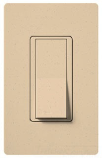 Lutron General Purpose Switch, 15A, 120/277 VAC at 60 Hz, 4-Way, Back Wired, Standard Rocker - Satin Desert Stone