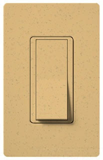 Lutron General Purpose Switch, 15A, 120 VAC at 60 Hz, 3-Way, Back Wired, Illuminated Rocker - Satin Goldstone