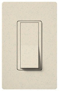 Lutron General Purpose Switch, 15A, 120 VAC at 60 Hz, 3-Way, Back Wired, Illuminated Rocker - Satin Limestone