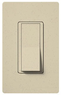 Lutron General Purpose Switch, 15A, 120/277 VAC at 60 Hz, 1-Pole, Back Wired, Standard Rocker - Satin Stone