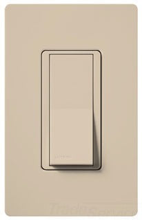 Lutron General Purpose Switch, 15A, 120/277 VAC at 60 Hz, 4-Way, Back Wired, Standard Rocker - Satin Taupe