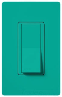 Lutron General Purpose Switch, 15A, 120/277 VAC at 60 Hz, 3-Way, Back Wired, Standard Rocker - Satin Turquoise
