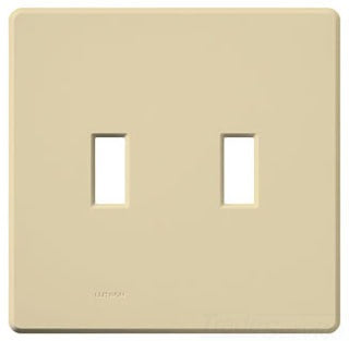 Lutron Specialty Wall Plate, Fassada 2-Gang Toggle - Ivory