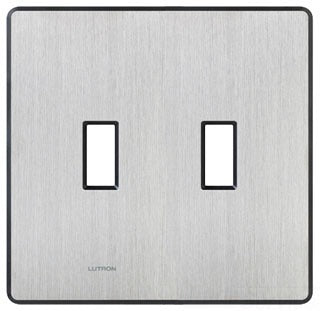 Lutron Specialty Wall Plate, Fassada 2-Gang - Stainless Steel