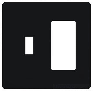 Lutron Specialty Wall Plate, Fassada 2-Gang Toggle/Dimmer - Black