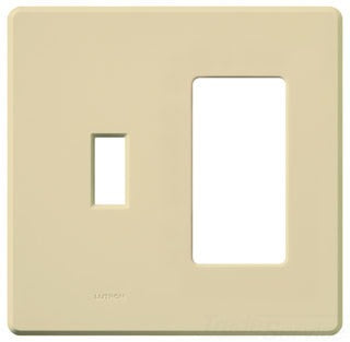 Lutron Specialty Wall Plate, Fassada 2-Gang Toggle/Dimmer - Ivory