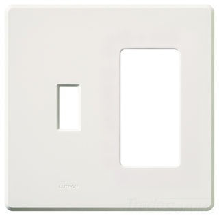 Lutron Specialty Wall Plate, Fassada 2-Gang Toggle/Dimmer - White