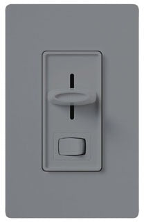 Lutron Wall Dimmer, 120VAC at 60 Hz, 8A, 3-Way w/  Neutral, Preset Slide w/ On/Off Switch - Gloss Gray