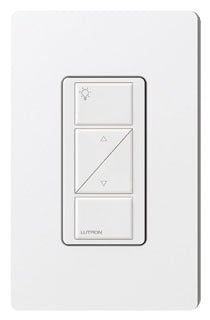 Lutron Light Switch, 20 VDC 2-Button Wall Mount, Raise/Lower - Gloss Light Almond