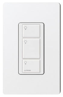 Lutron Light Switch, 20 VDC 3-Button Wall Mount - Gloss White