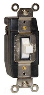 Leviton AC Quiet Toggle Switch, 24VAC/VDC, 3A, SPDT, Momentary, Back & Side Wired, Industrial/Specification Grade - White