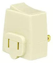 Leviton Specialty Switch, Plug-In Switch Tap, Straight Blade - Ivory