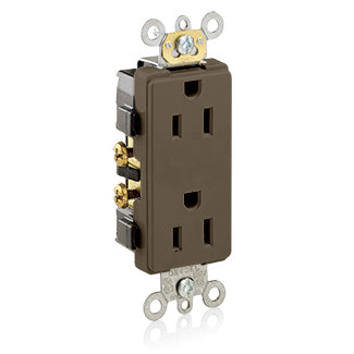 Leviton Electrical Outlet, 15A 125V Duplex Receptacle Commercial Grade Self-Grounding - Ivory