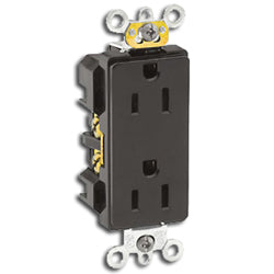 Leviton Electrical Outlet, 15A 125V Duplex Receptacle Industrial Grade Self-Grounding - Brown