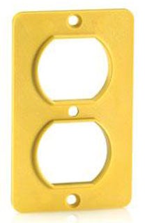 Leviton Electrical Box, Portable Outlet Box Cover Plate, Duplex Receptacle Opening, 1-Gang - Yellow