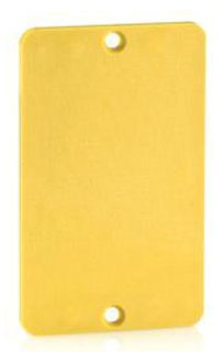 Leviton Electrical Box, Portable Outlet Box Cover Plate, Blank, 1-Gang - Yellow