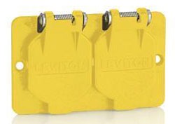 Leviton Weatherproof Electrical Box, Weatherproof Coverplate, 1-Gang Duplex Receptacle, Screw Mount - Yellow