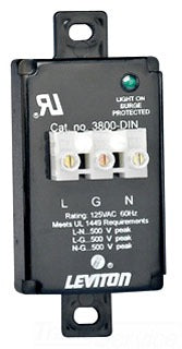 Leviton Surge Protective Device, 125VAC, 50/60 Hz, 2P3W, L-N, L-G, N-G, 22 to 12 AWG Wire