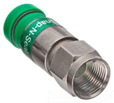 Leviton Coaxial Cable, Compression F Connector, F Coupling Style, Straight Configuration, RG6 Quad Shield Cable Type