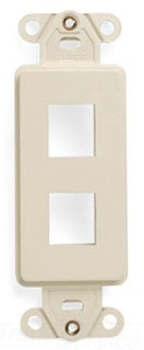 Leviton Specialty Wall Plates, Wall Plate Insert, Decorator, Multimedia, 2-Port - Light Almond
