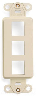Leviton Specialty Wall Plates, Wall Plate Insert, Decorator, Multimedia, 3-Port - Light Almond