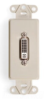 Leviton Specialty Wall Plates, Wall Plate Insert, Decorator, Multimedia, 1 DVI Feed-Through Connector - Ivory