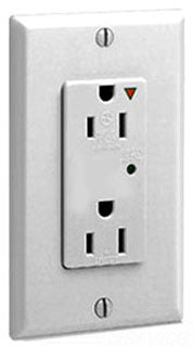 Leviton Duplex Outlet, 15A 125V, 5-15R, 2P3W, Isolated Ground, Surge w/ Indicator Light - White