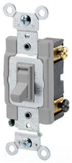 Leviton Toggle Switch, 15A 120/277V 3-Way - Gray