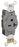 Leviton Single Receptacle, 250V 20A, 2P3W, 6-20R, Industrial, Specification, Heavy Duty - Grounding - Gray