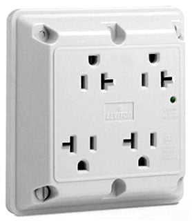 Leviton Surge Protection, 20A 125V 2-Pole 4-in-1 Suppression Receptacle w/ Indicator Light - White