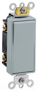 Leviton Rocker Switch, Standard 20A 120/277V, 2-Pole - Gray