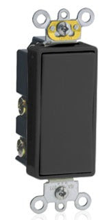 Leviton Rocker Switch, Standard 15A 120/277V, SPDT, Momentary - Black