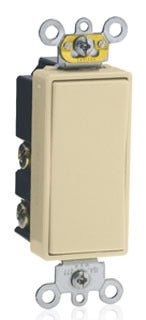 Leviton Rocker Switch, Standard 15A 120/277V, SPDT, Momentary - Ivory