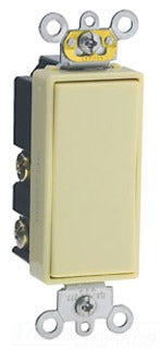 Leviton Rocker Switch, Standard 15A 120/277V, 1-Pole, Momentary - Light Almond