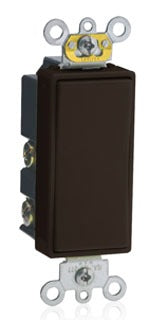 Leviton Rocker Switch, Standard 15A 120/277V, SPDT, Momentary - Brown