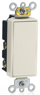 Leviton Rocker Switch, Standard 15A 120/277V, SPDT, Maintained - Light Almond