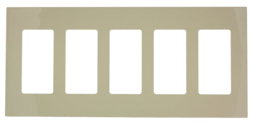Leviton Screwless Wall Plate, Decora, 5-Gang - Ivory