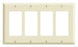 Leviton Standard Wall Plate, (4) Decora/GFCI Receptacle, 4-Gang, Standard - White