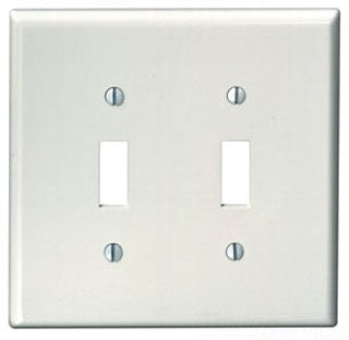 Leviton Standard Wall Plate, (2) Toggle Switch, 2-Gang, Midway - Light Almond
