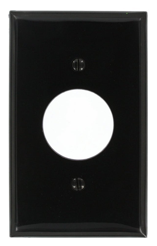 Leviton Electrical Wall Plate, 1-Gang 1.406" Hole Single Receptacle - Black