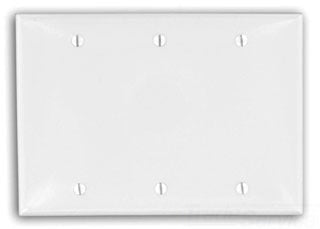 Leviton Standard Wall Plate, Blank, 3-Gang, Standard - Black
