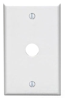 Leviton Non-Decora Wall Plate, 1-Gang, 0.625 Inch Dia Hole Telephone/Cable Outlet, Standard, 302 Stainless Steel - Non-Magnetic Stainless Steel - Smooth, Brushed